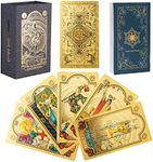 SIOKUY Tarot Cards Deck, Luxury Tarot Card Deck, Splendid Classic Tarot Deck, Durable Waterproof Gold Foil Tarot Decks for Beginners (Gold Sun)