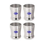 Sharda Metals Stainless Steel 350 ml Glasses Mirror Polished Tumblr for Water, Used Everyday – Set of 4