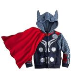 LEMONBABY Little Kids Unisex Boys Girls Superhero Cool Jacket Sweatshirt Hoodie Coat Costume, Thor, 4T