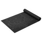 Gaiam Yoga Mat Premium Print Extra Thick Non Slip Exercise & Fitness Mat for All Types of Yoga, Pilates & Floor Workouts, Midnight Mandala, 6mm