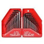 Hi-Spec 30pc Imperial & Metric Hex Allen Key Wrench Folding Set with Small & Large Sizes. Includes Mini 0.035” Up to Long 10mm