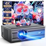 [Auto Focus/4K Support] Projector with WiFi 6 and Bluetooth 5.2, 850ANSI Native 1080P Outdoor Movie Projector, iSinbox Vertical Keystone Smart Projector 50% Zoom for iOS/Android/TV Stick