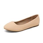 DREAM PAIRS Women's Sole-Simple Ballerina Walking Flats Shoes Black/PU Size 11 US/9 UK,Size 7,Nude/Nubuck,Sole-Simple