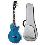 Enya Tenor Ukulele All Solid Flame Maple Ukulele with Built-in AcousticPlus Pickup and Deluxe Ukulele Case(EUT-E6/BU)