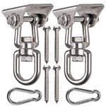 WAREMAID 2 Pack Heavy Duty 360° Swivel Swing Hanger, Stainless Steel Swing Hook for Ceiling Wooden Swing Set Bracket, Punching Bag Hanger for Playground Gym Rope Hammock Chair Yoga, 1200 Lb Load