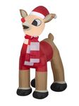 42" Inflatable Airblown Standing Rudolph in Santa Outfit