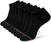 MONFOOT Men's/Women's 8 Pairs Cotton Low Cut Ankle Socks, Black Large Multipack