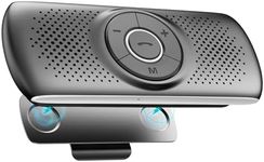 AGPTEK Hands Free Car Phone Kit Bluetooth 5.0 Car Speaker for GPS Music with TF Card Slot, Siri Google Assistant Support, Wireless in Car Visor Speakerphone Kits for Android & iOS Phone