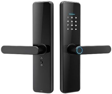 Serrure Intelligente - Poignée de Porte Intelligente avec Serrure Biométrique, Badge RFID, Code Tactile, Contrôle à Distance sur App, Ouverture Multiples Méthodes (Noir)
