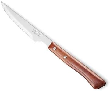 Arcos Cuchillos Mesa - Cuchillo Carne Acero Inoxidable Nitrum, Hoja, Mango marrón Madera -Erie Mesa, Duradero y Apto para lavavajillas (7'')
