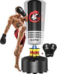 GIKPAL Punching Bag, Heavy Boxing Bag with Stand for Adult, Kickboxing Bag for Muay Thai Material Arts Training (with golves)