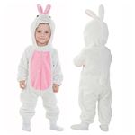 Doladola Baby Boy's Girl's Rompers Animal Hooded Onesie Toddler's Jumpsuits Autumn Winter Outfits(24-30 Months,whiterabbit)