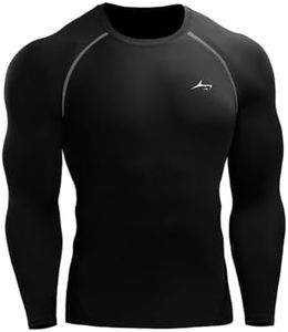 PROSHARX Men's Premium Full Sleeve Compression T-Shirt - Athletic Base Layer Tights for Fitness & Sports. (Large) Black