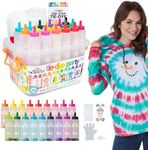 Tulip One-Step Tie-Dye Party, 18 Pre-Filled Bottles, Creative Group Activity, All-in-1 Fashion Design Kit, 1 Pack, Rainbow