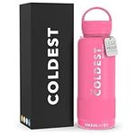 Coldest Insulated Water Bottle with Handle Lid | Leak Proof, Insulated Modern Stainless Steel, Triple Walled, Sport Thermos Bottles, Metal Flask | 32oz