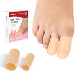 Bukihome 12 Pcs Toe Cap, Toe Protector for Women Men - Cushions and Protects to Cover Toes, Relief Toe Pain from Ingrown Toenails, Corns, Blisters, Hammer Toes (8L + 4S)