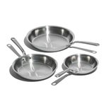 Made In Cookware - 3-Piece (Includes 8",10",12") Stainless Frying Pan Set - 5 Ply Stainless Clad - Professional Cookware - Made In USA - Induction Compatible