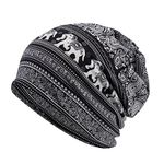 YOUSTYLO - YOU ARE PRIORITY Men's Women's Slouchy Blended Cotton Summer Winter Beanie Skull Multicolor Cap - SB3030A (Free Size, Black)