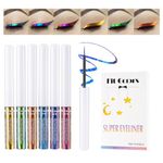 wimony 6 Color Glitter Eyeliner Set, Metallic Liquid Chameleon Eyeliner,Waterproof Smudgeproof Long Lasting Coloured Eyeliner,Holographic Fluorescent Multichrome Eyeliner Pen
