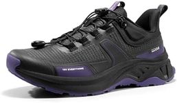 NORTIV 8 Womens Lightweight Hiking Shoes Quick Laces Outdoors Sneakers, Black Purple - 8.5 (SNHS239W)