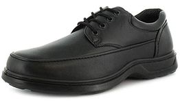 Comfisole Freddy Mens Smart Shoes (Size 8 UK) - Everyday Black School Shoe & Work Shoe with Lace-Up Fastening. Comfy Casual Lightweight Wide Fit Shoes for Men UK.