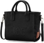 Lee Tote Purses for Women Vegan Leather Crossbody Top Handle Bag with Adjustable Strap, A Black, Medium