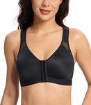 DClub Front Closure Posture Corrector Full Coverage Bra - Wireless Back Support Bras for Women. (in, Alpha, M, Regular, Black-Posture)
