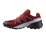 Salomon Men's SPEEDCROSS GORE-TEX Trail Running Shoes for Men, Red Dahlia/White/Black, 7