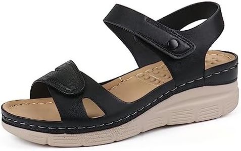 Ortho+rest Donne Sandali da Passeggio Comodi Sandali Ortesi con Supporto per l'arco Plantare (40,Black)