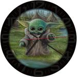 Mark Feldstein & Associates Thomas Kinkade Star Wars The Mandalorian Child's Play Grogu Glass Wall Clock, 12 Inch