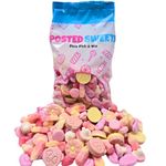 Posted Sweets 600g PINK BAG OF PICK & MIX SWEETS - Large Classic Retro Soft & Chewy Candy Selection Pick n Mix - Gift Bag - Perfect Movie Night Hamper, Treats for Kids, Adults, Birthday Gifts