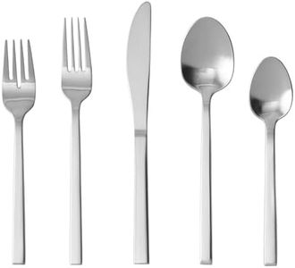Fortessa Arezzo 18/10 Stainless Steel Flatware, 20 Piece Place Setting, Service for 4, Polished Stainless - 5PPS-165-20PC