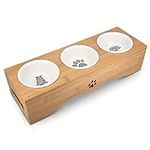 Navaris Cat Bowls with Stand - Elev