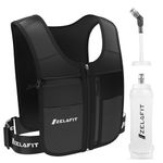 ZelaFit® Running Vest with 500ml Running Water Bottle | Waterproof Phone Pouch | Key Holder | Adjustable Waistband | Running Hydration Vest | 8 Pockets for Running Accessories - Men & Women