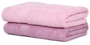 Palatial Lifestyles 500 GSM Combed Cotton Bath Towel. Ultra-Soft & Highly Absorbent 100% Cotton Bath Towel for Men & Women, Size 140 x 70 cm, Set of 2 (Baby Pink & Lilac)