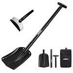 Overmont Collapsible Snow Shovel Aluminum - Lightweight Snow Utility with Ice Scraper and Carrying Bag Sizes 32 and 42 Inch