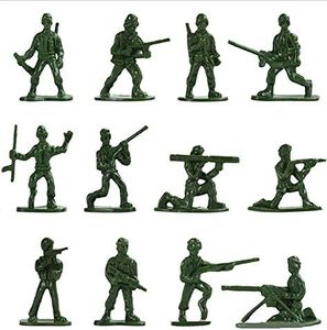 HAPTIME 100 Pcs Various Pose Toy Soldiers Figures, Army Men Green Soldiers, Toy Soldiers Action Figures for Kids Children