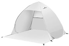 PYKES PEAK Pop-Up Tent, Kids Tent, Sun Shade, Instantly Expands Quickly in / Silver Coating, Simple Tent, POP UP TENT, 5 Colors, Includes Pegs and Carry Bag (OFFWHITEE)