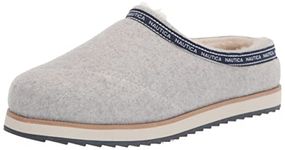 Nautica Women's Slipper Backless Faux Fur Warm Slip-On Indoor Outdoor Shoe Clog- Cordelia, Grey, 8 UK