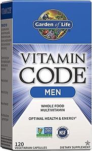 Garden of Life Vitamin Code Whole Food Multivitamin for Men, Fruit & Veggie Blend and Probiotics for Energy, Heart, Prostate Health, 120 Count