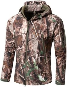 Flygo Men's Outdoor Military Hooded Tactical Fleece Softshell Jacket Coat (Medium, Tree)
