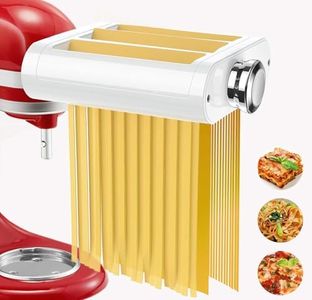 Pasta Maker Attachment 3-in-1 for All KitchenAid Stand Mixers - Includes Pasta Sheet Roller, Spaghetti Cutter, Fettuccine Cutter Maker Accessories, and Cleaning Brush for Homemade Fresh Pasta Easily