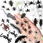 150PCS Halloween Party Supplies Black Plastic Spiders, Plastic Realistic Bugs Fake Spiders Mini Fake Spiders Party Joke Supplies for Prank Props, Halloween Decorations (ZZ-150PCS)