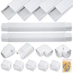 DWALE Mini Split AC Line Set Cover Kit, 3" Decorative White Professional Grade PVC Kit Provides 17 FT Line Coverage for Ductless Mini Split Air Conditioners and Heat Pumps