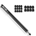 METRO Universal Capacitive 2-in-1 Touch Screen Stylus Pen with 20 Pcs Replacement Rubber Tips,Compatible with iPad,iPhone,ipad Pro,Galaxy,Smart Phone and Other Touch Screen Devices,Black