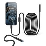 FREDI HD PLUS Non WiFi Endoscope Camera with Light | 1080P HD Borescope with 8 Lights | Waterproof 16.4FT Semi-Rigid Cord for Pipe Inspection | Industrial Endoscope for Phones