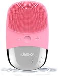 Facial Cleansing Brush, 3-in-1 Electric Silicone Face Scrubber, Vibrating Massager, IPX7 Waterproof, USB Rechargeble Face Scrubber Brush for Deep Cleanning, Blackhead Remover, Exfoliating (Pink)