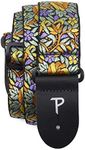 Perri’s Leathers Ltd. - Guitar Strap - Nylon - Jacquard – Orange Yellow Floral - Adjustable - for Acoustic/Bass/Electric Guitars - Made in Canada (TWS-7276)