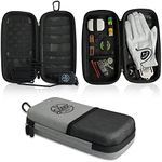 Steez Golf Accessory Case - Golf Bag Organizer. Airtight, Water-Resistant, Protective Hard Case for Phone, Tees, Ball Markers, Repair Tools, and Golf Essentials. Removable Golf Glove Hanger/Dryer