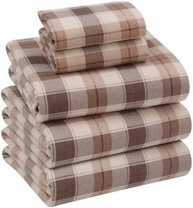 RUVANTI Flannel Sheets Split King Size - 100% Cotton Brushed Split King Bed Sheets Set - Deep Pockets 16 Inches - All Seasons Breathable & Extra Soft - Warm & Cozy, 5 Piece, Beige & Grey Plaid